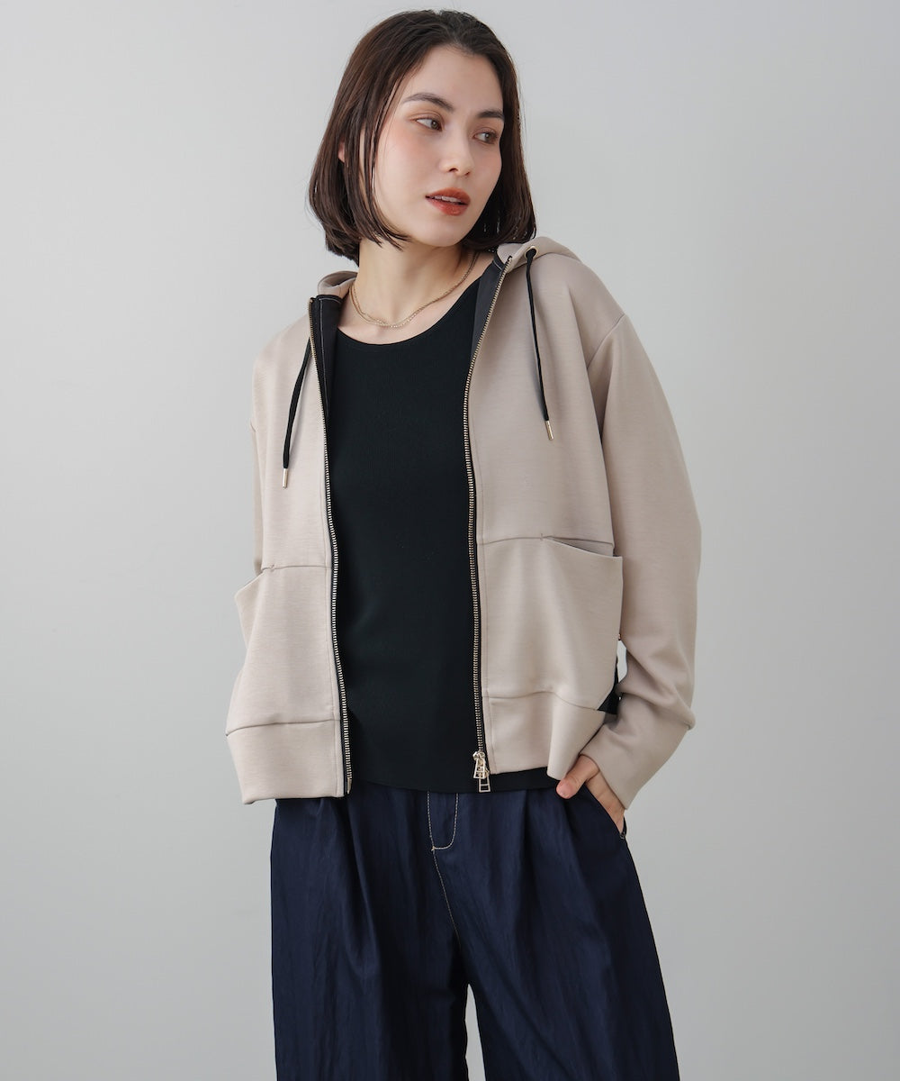 裾レイヤードバックラインＺｉｐパーカー［2/26発送予定］