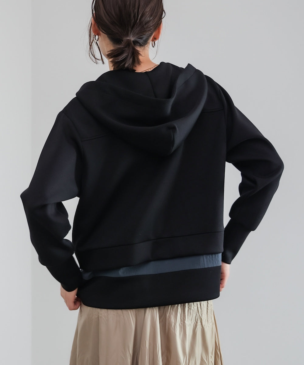 裾レイヤードバックラインＺｉｐパーカー［2/26発送予定］