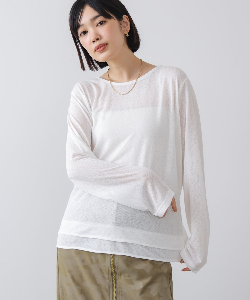 WEB限定】オーバーサイズシアーウエストマークトップス