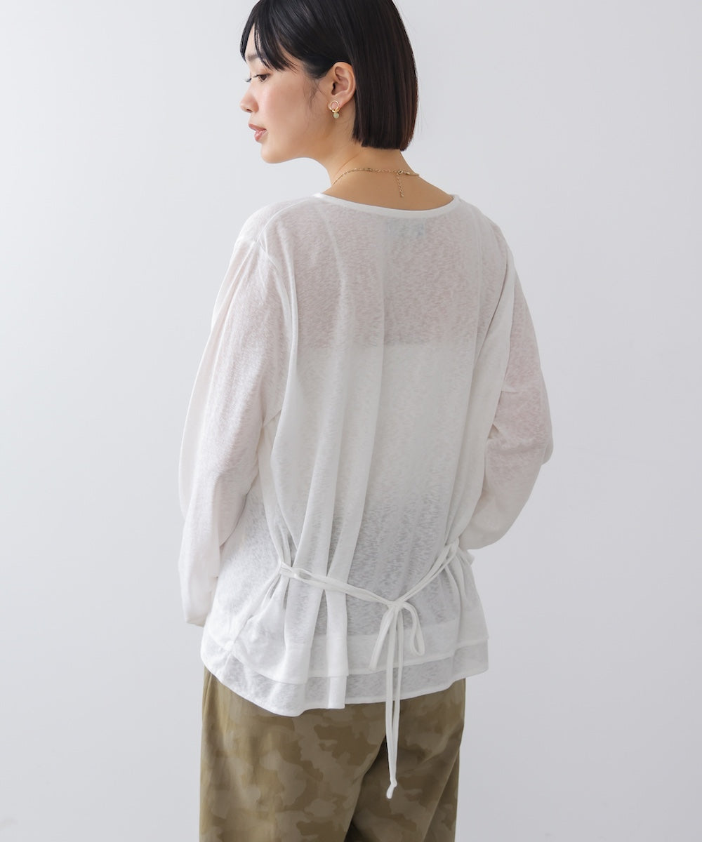 WEB限定】オーバーサイズシアーウエストマークトップス