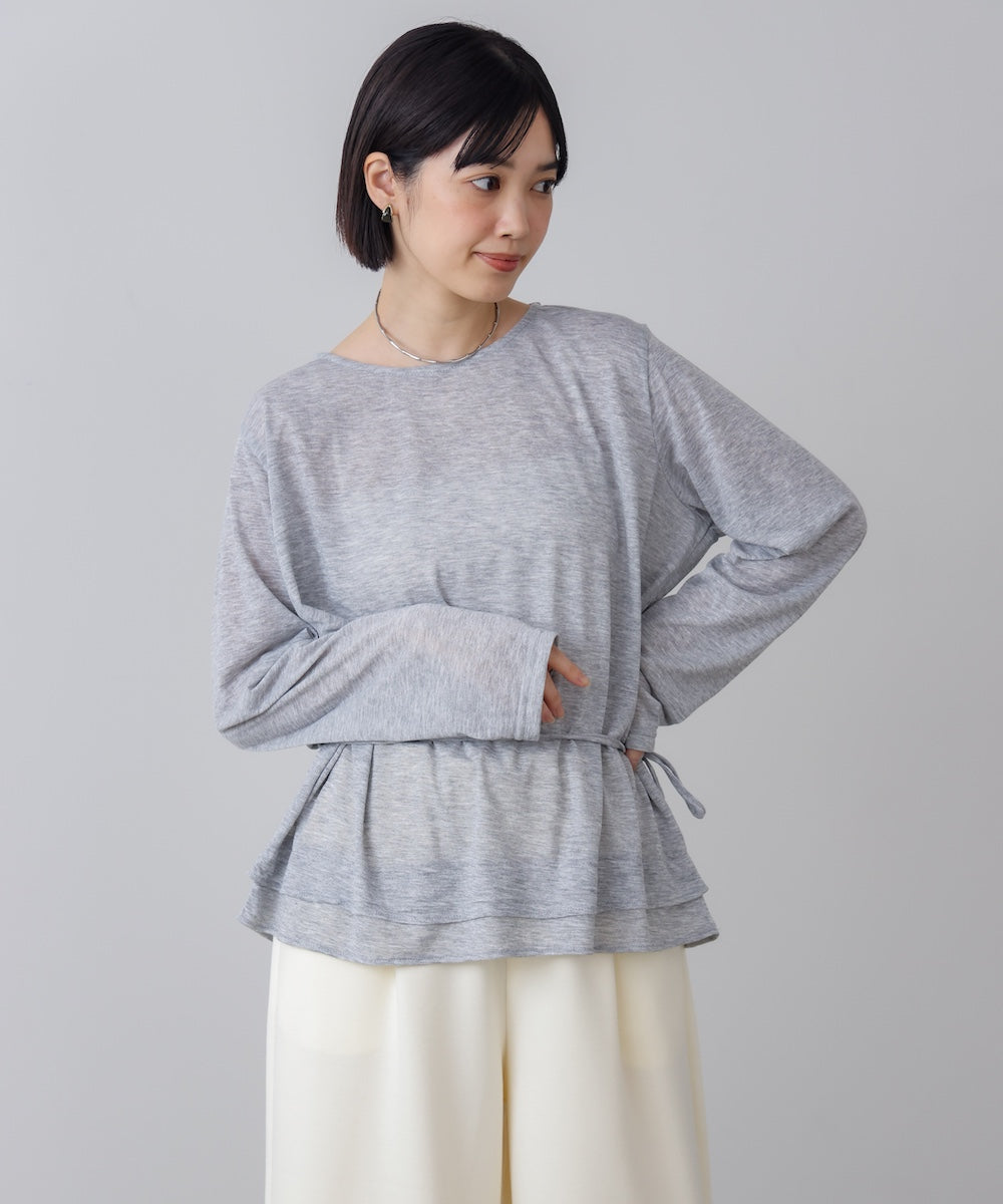 WEB限定】オーバーサイズシアーウエストマークトップス