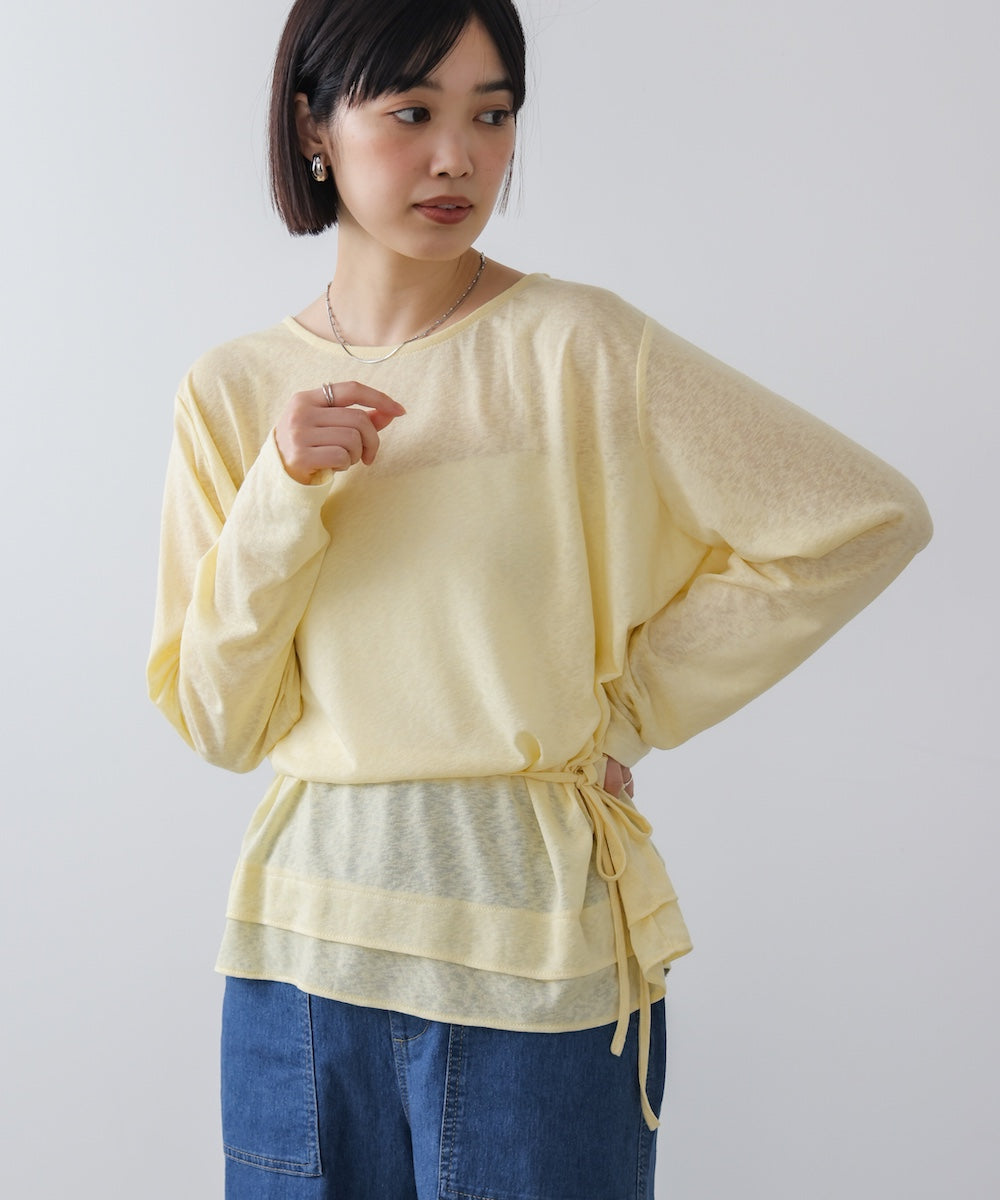 【WEB限定】オーバーサイズシアーウエストマークトップス