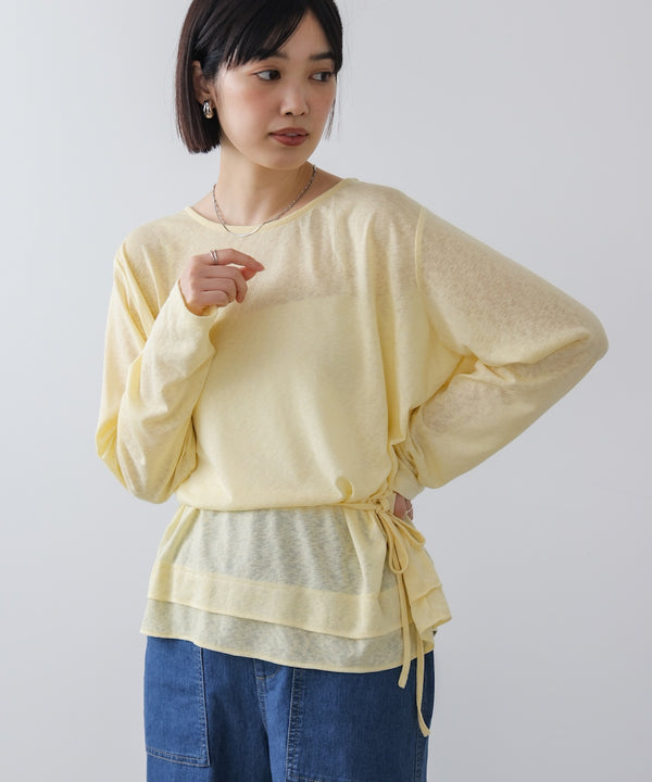 【WEB限定】オーバーサイズシアーウエストマークトップス