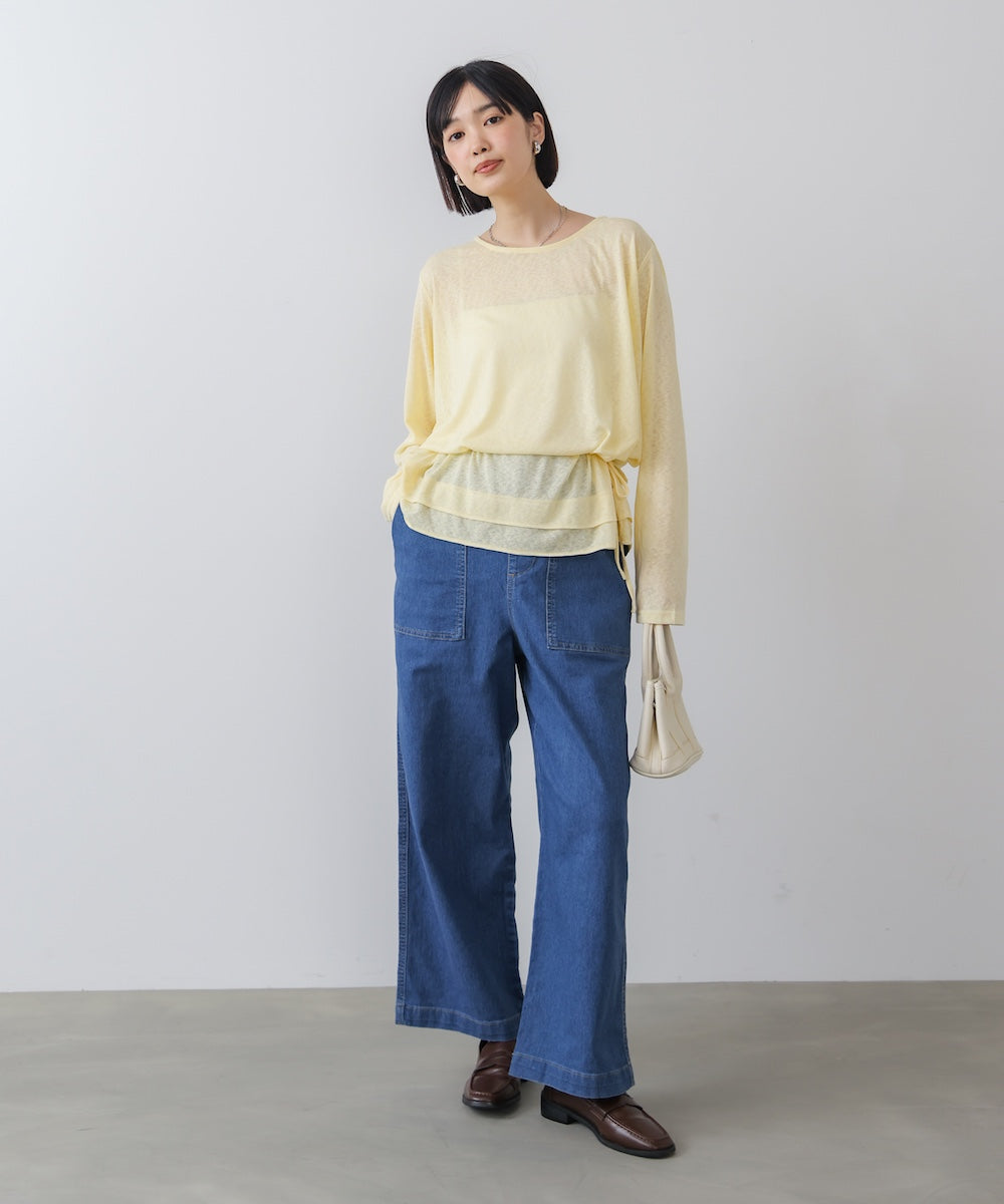 【WEB限定】オーバーサイズシアーウエストマークトップス