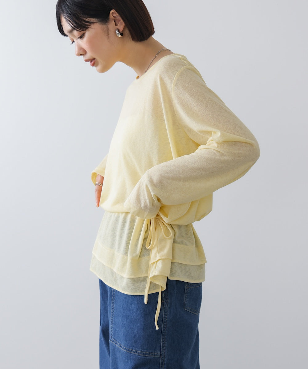 【WEB限定】オーバーサイズシアーウエストマークトップス