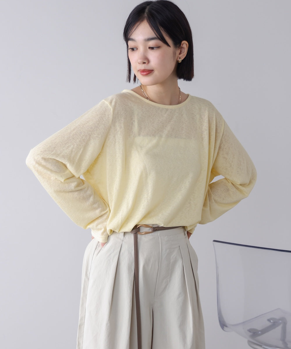 WEB限定】オーバーサイズシアーウエストマークトップス