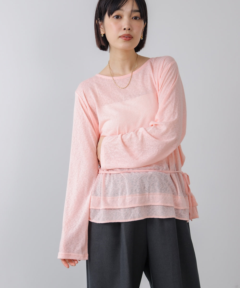 WEB限定】オーバーサイズシアーウエストマークトップス