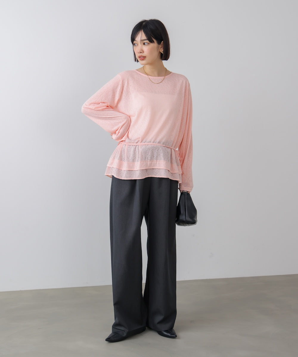 【WEB限定】オーバーサイズシアーウエストマークトップス