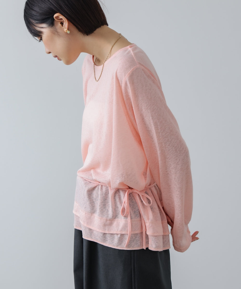 【WEB限定】オーバーサイズシアーウエストマークトップス