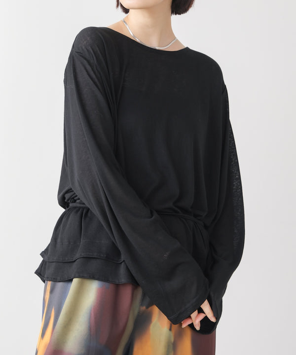 【WEB限定】オーバーサイズシアーウエストマークトップス