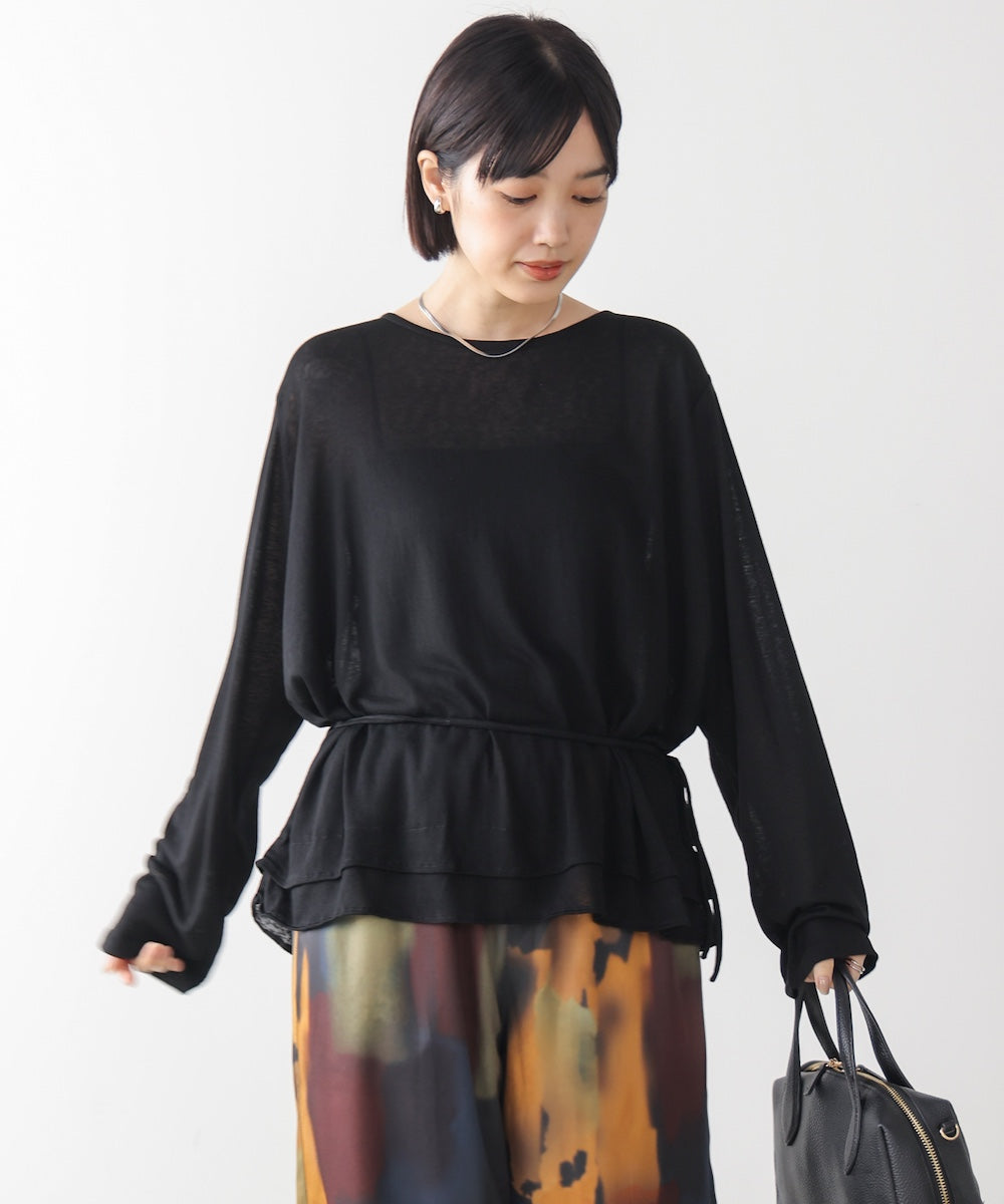 【WEB限定】オーバーサイズシアーウエストマークトップス