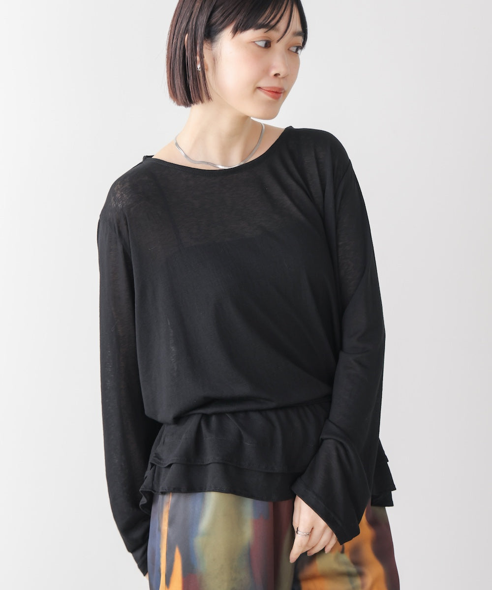 【WEB限定】オーバーサイズシアーウエストマークトップス