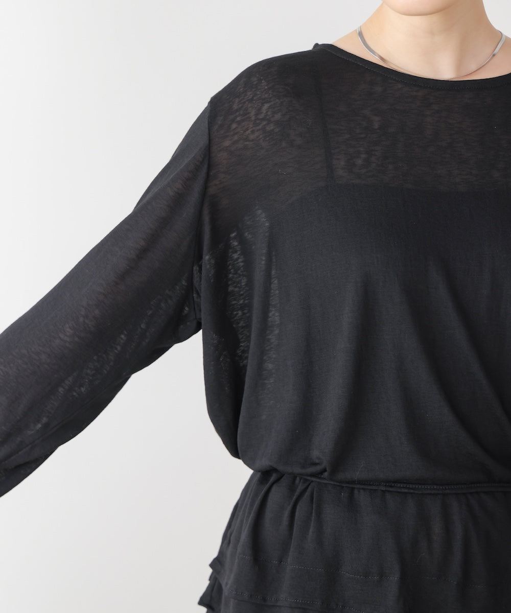 【WEB限定】オーバーサイズシアーウエストマークトップス