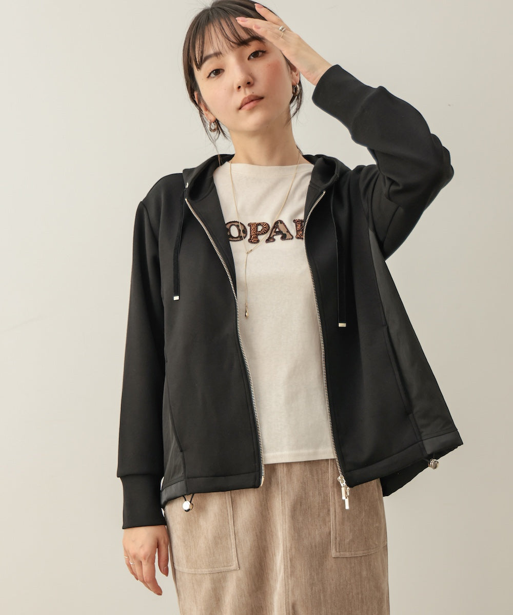 パウンドストレッチサイド異素材パーカー［10/23発送予定］