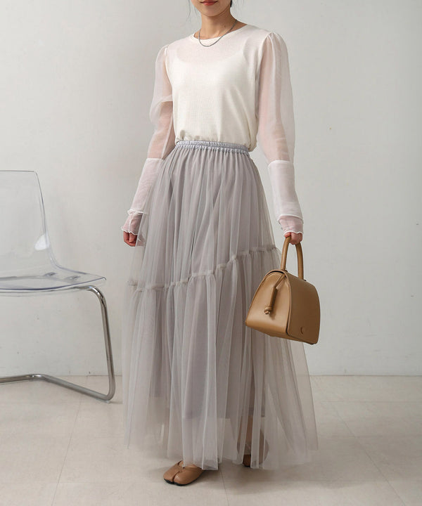 TULLE TIERED SKIRT