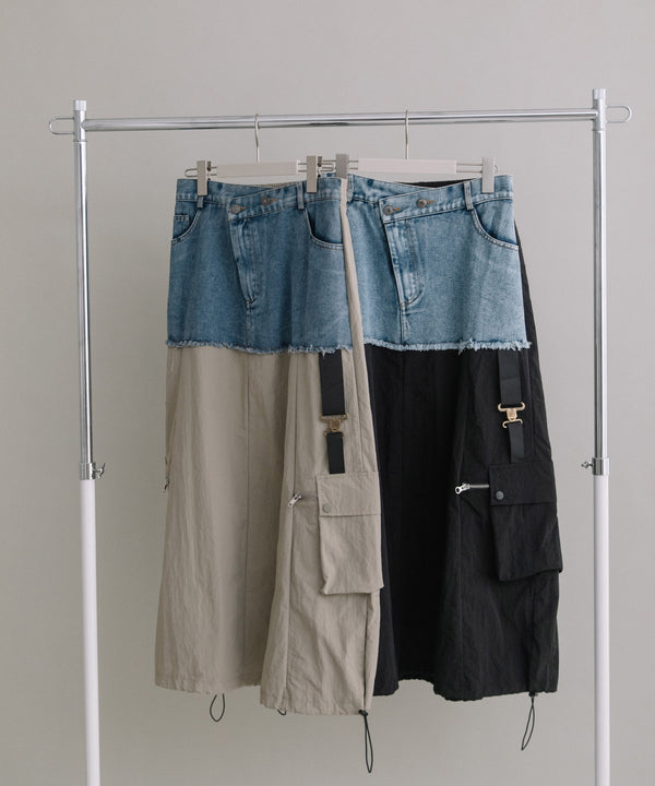 DENIM×MILITARY RM SKIRT
