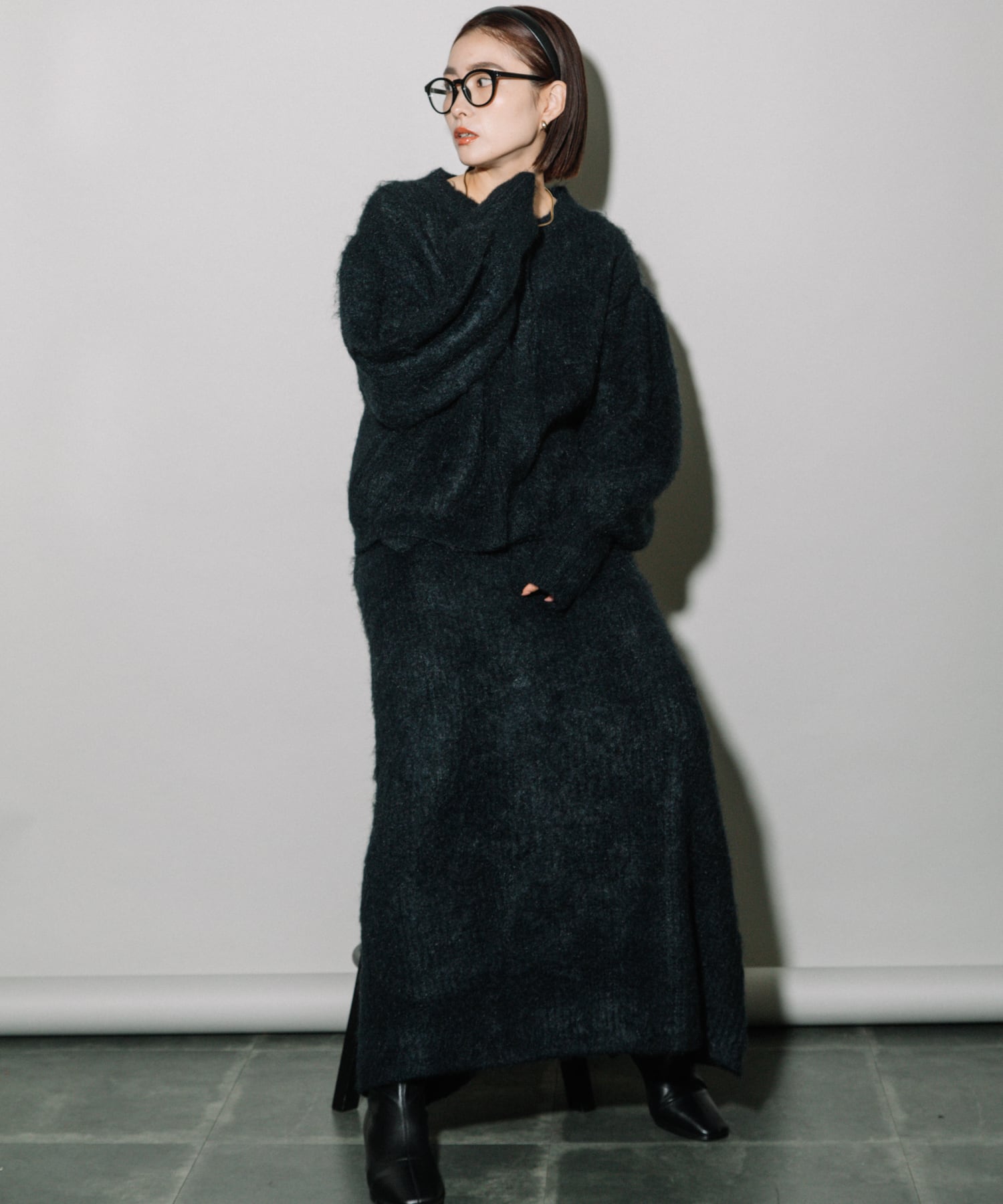 KEGAKI HALF CARDIGAN KNIT SKT