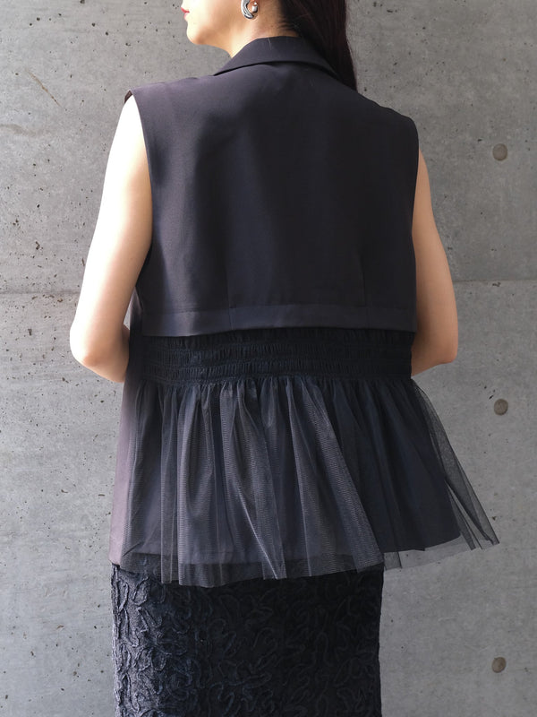 TULLE DOCKING GILET(ﾁｭｰﾙﾄﾞｯｷﾝｸﾞｼﾞﾚ)