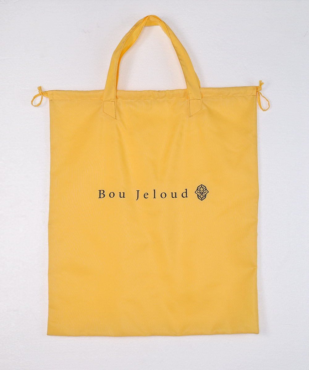 ロゴ刺繍サテンシャツ/ロングパンツセット/トートバック