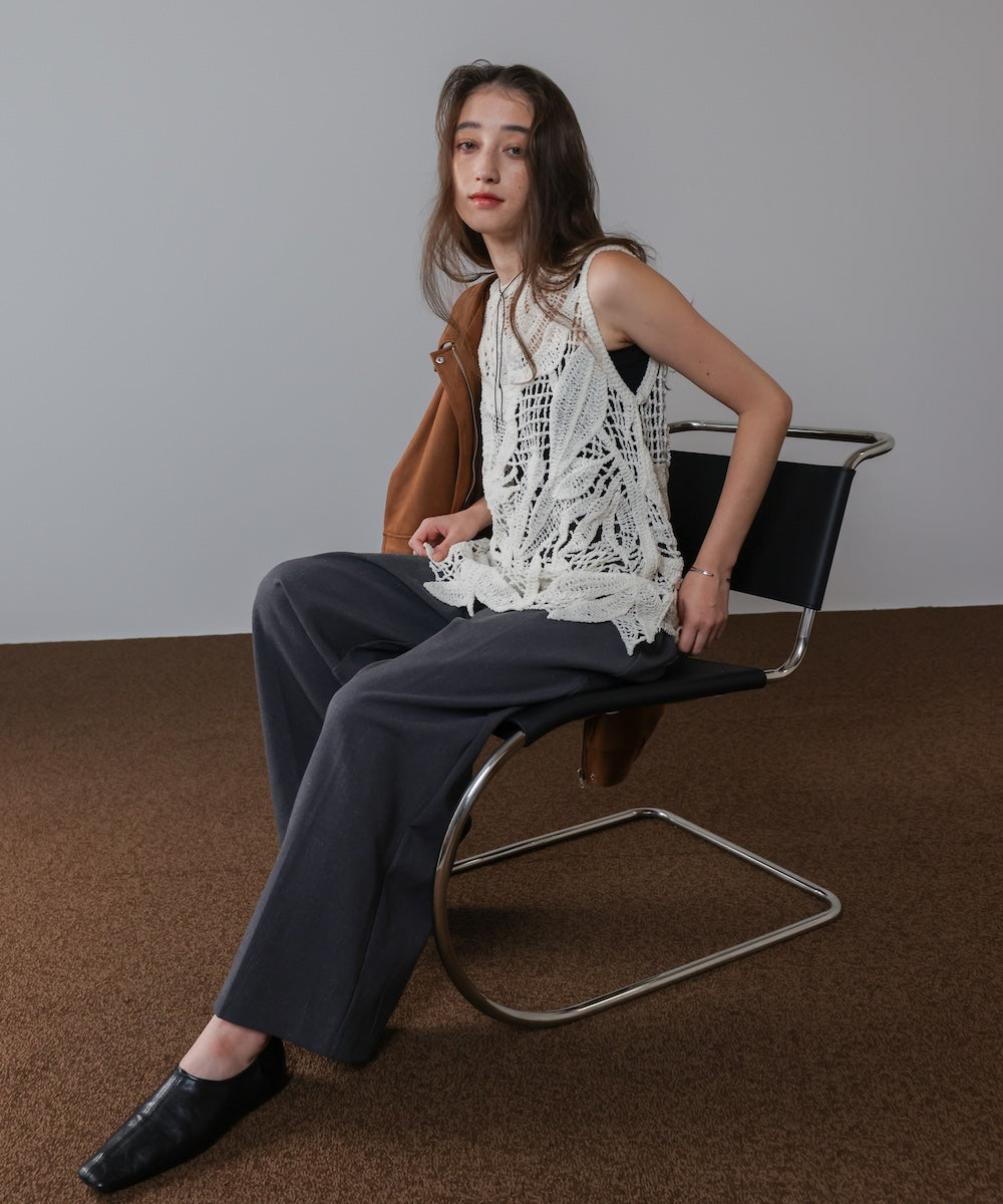 モールヤーンクロシェチュニックベスト