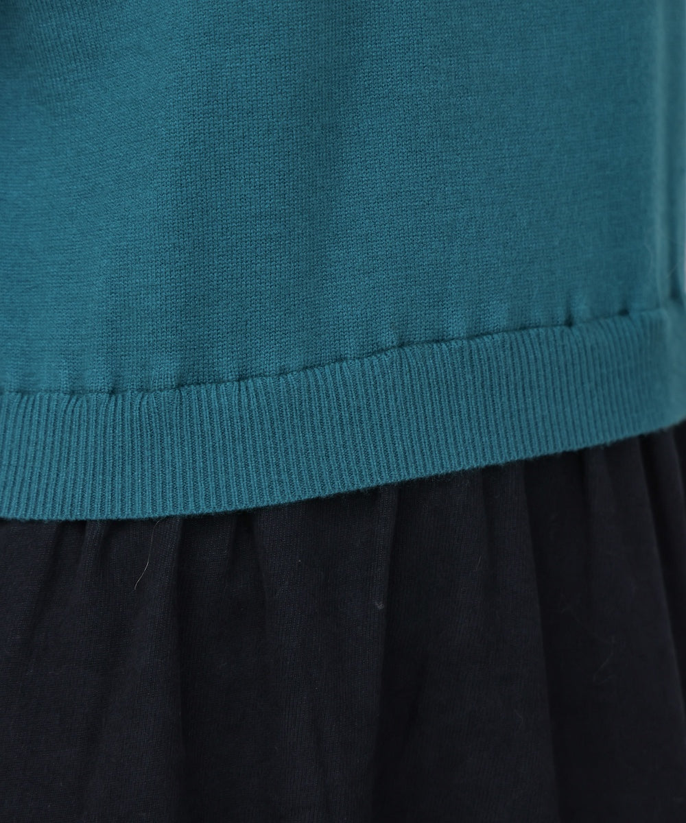 布帛ドッキングニットワンピース［11/28発送予定］