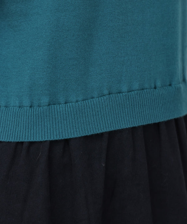 布帛ドッキングニットワンピース［11/28発送予定］