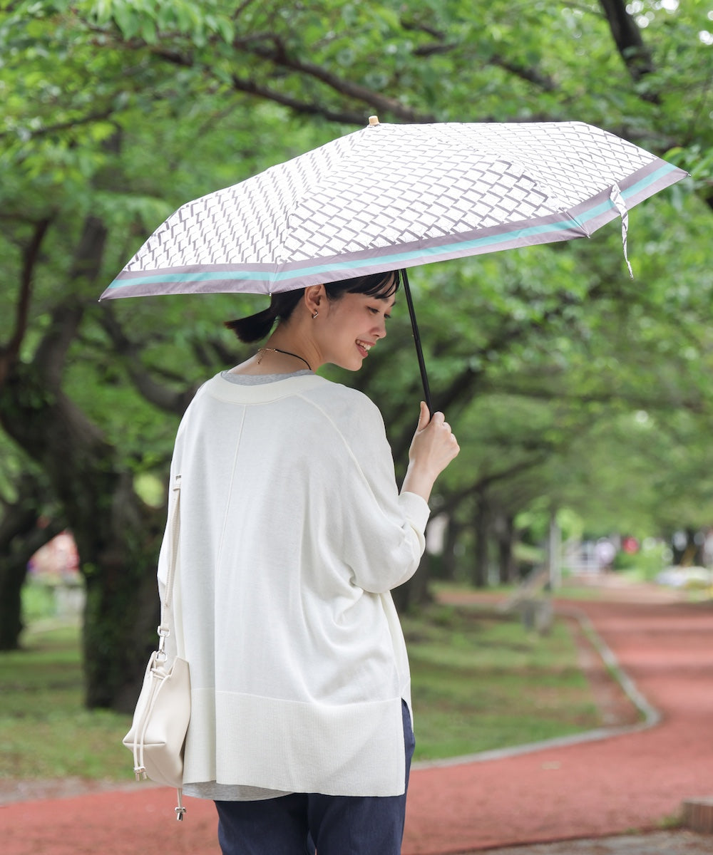 ノベルティ　折り畳み傘　晴雨兼用　ショルダーバッグ付 ノベルティ】晴雨兼用オリジナル柄折りたたみ日傘