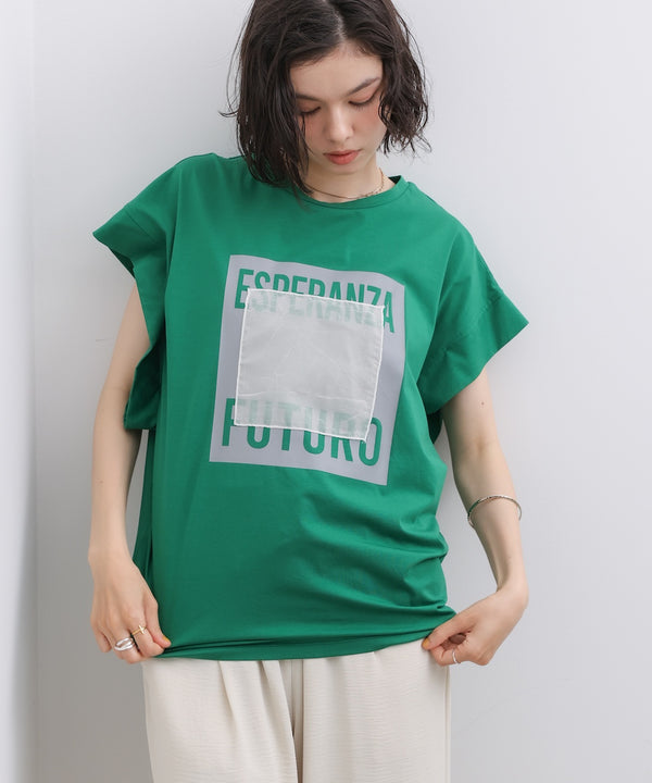 メタリックプリントＴシャツ