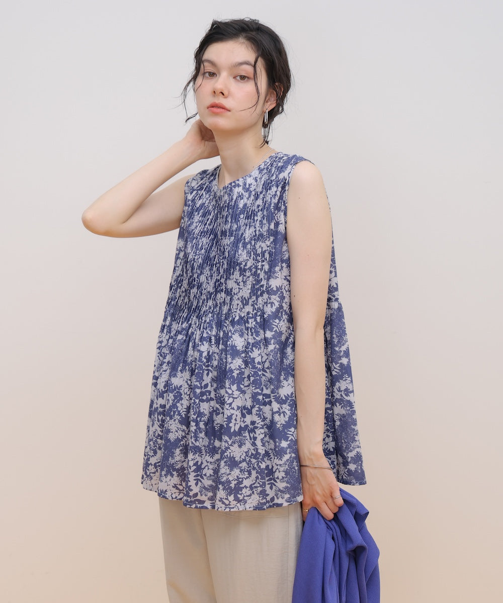 フラワーピンタックブラウス［6/10発送予定］