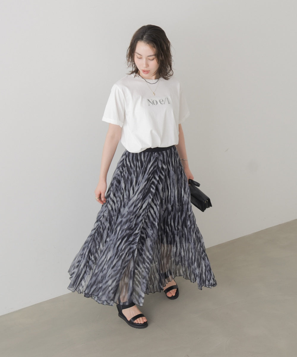 消耗加工綿天竺メタルロゴプリントＴｅｅ