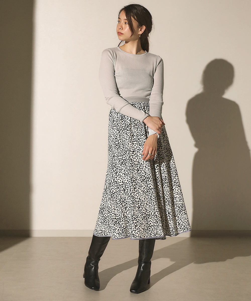 18G保湿リブ切替ラウンドプルオーバー