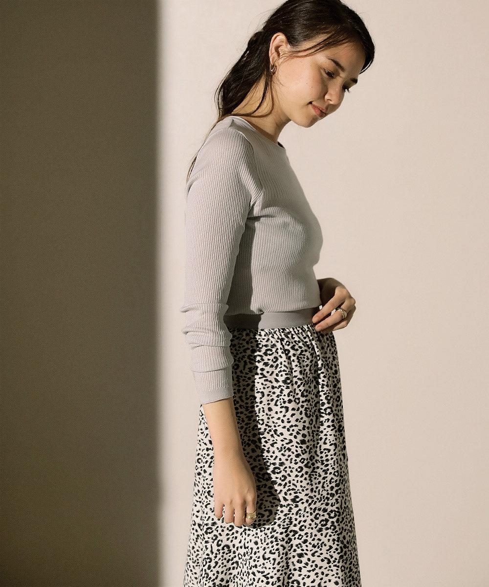 18G保湿リブ切替ラウンドプルオーバー