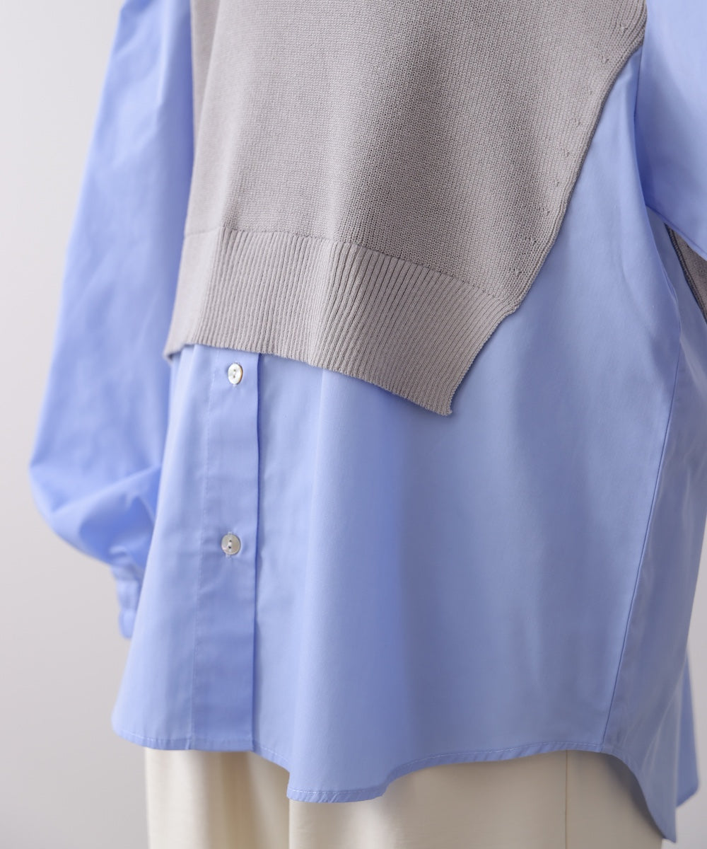 【WEB限定】布帛シャツドッキングニットプルオーバー