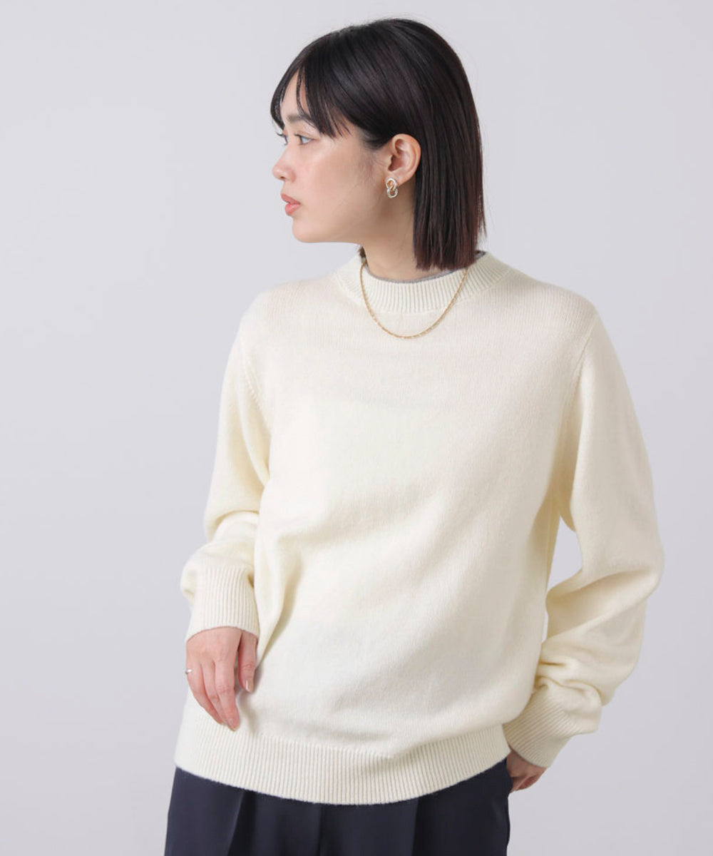 hana　バイカラーニット 長袖 新品 もちもちバイカラーニット［2/6発送予定］