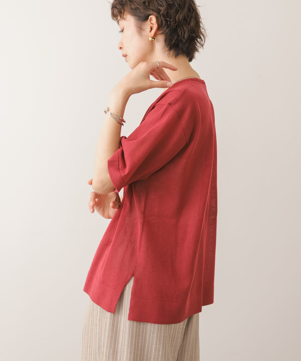 刺しゅうロゴシアーニットTプルオーバー［8/21発送予定］