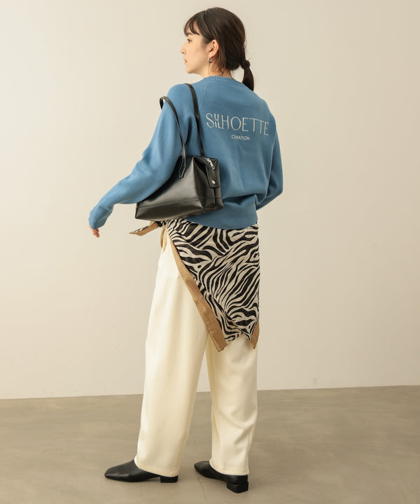 スウエットライク刺しゅうニット［10/23発送予定］