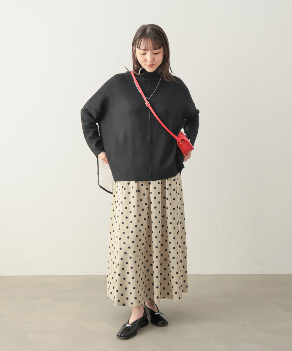 リバーシブルＷフェイスポンチョ風ニットプルオーバー［GREEN×NAVY/BLACK×ECRUは10/22発送予定］