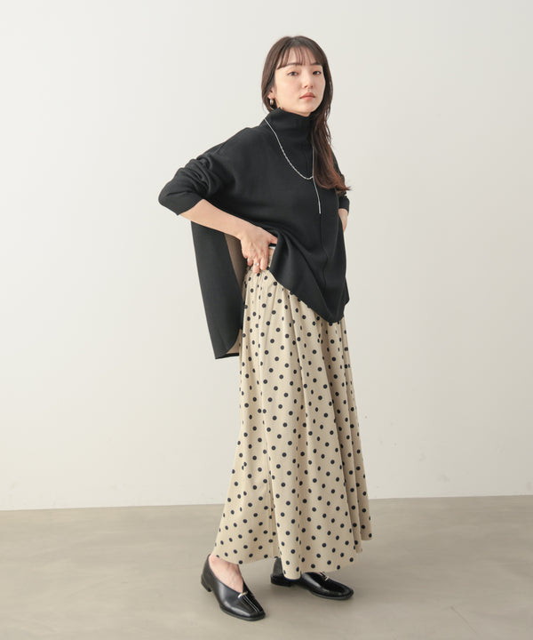 リバーシブルＷフェイスポンチョ風ニットプルオーバー［GREEN×NAVY/BLACK×ECRUは10/22発送予定］