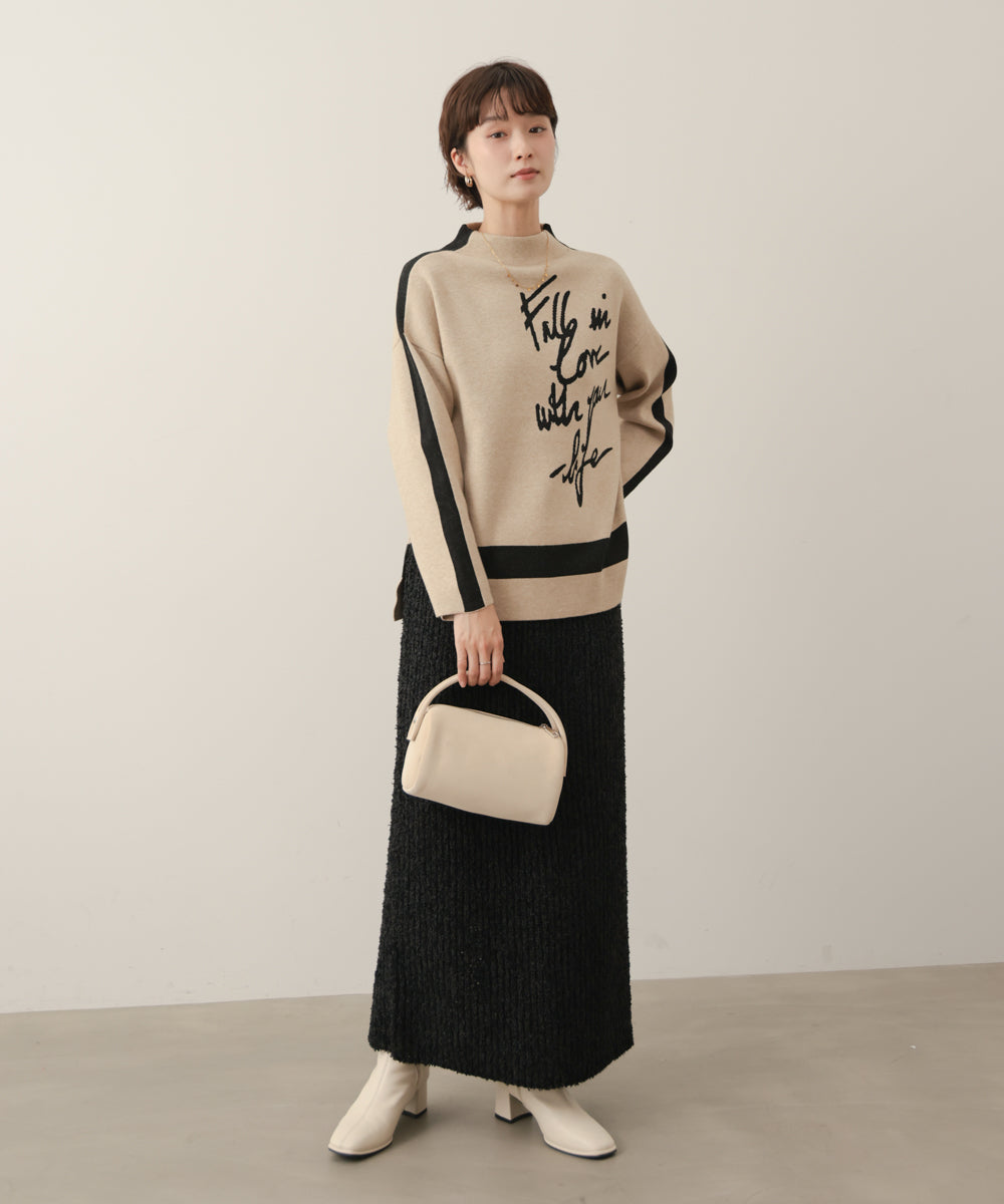配色ラインロゴジャガードニット［10/16発送予定］