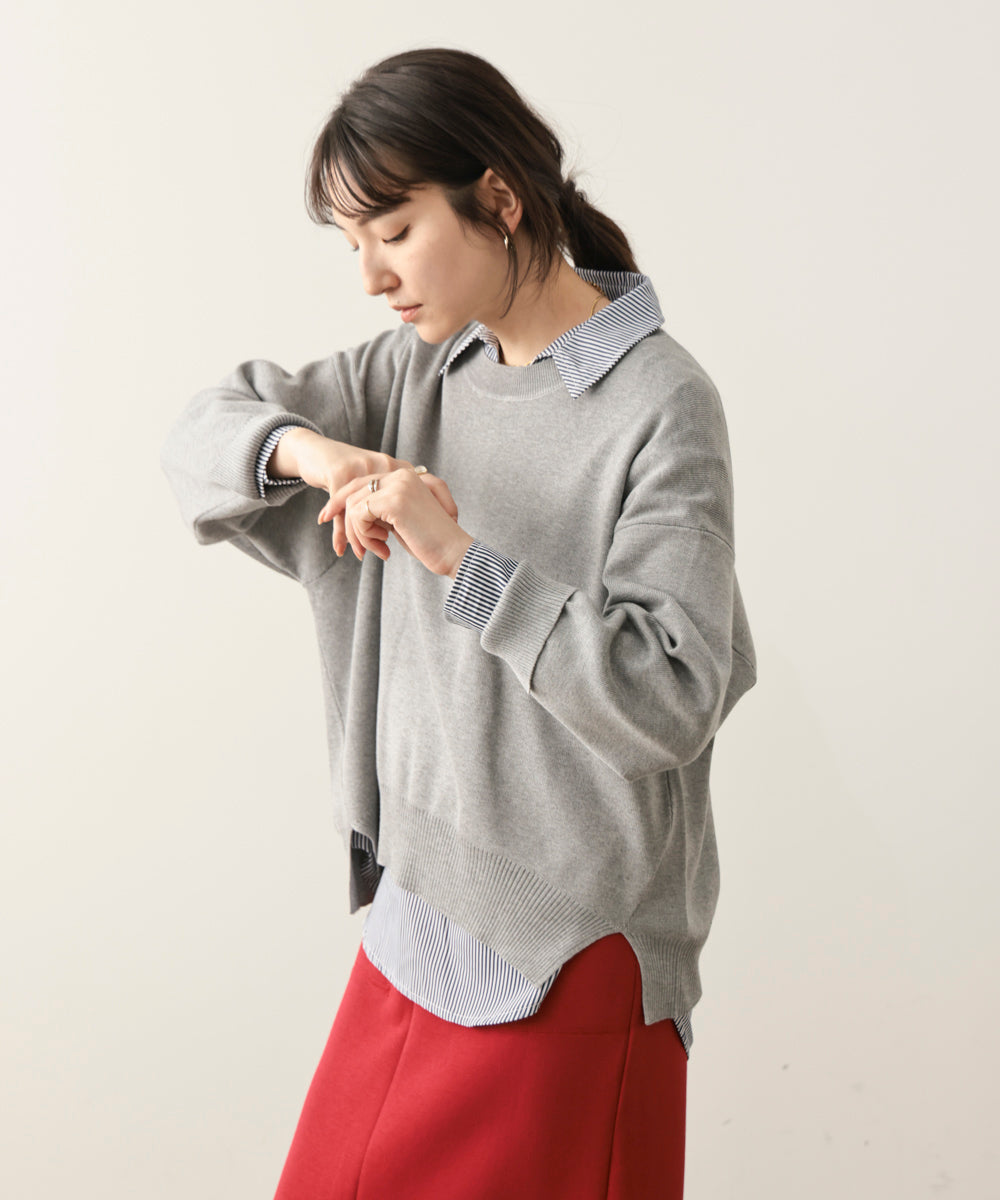ゆるニットセットレイヤードプルオーバー［10/22発送予定］