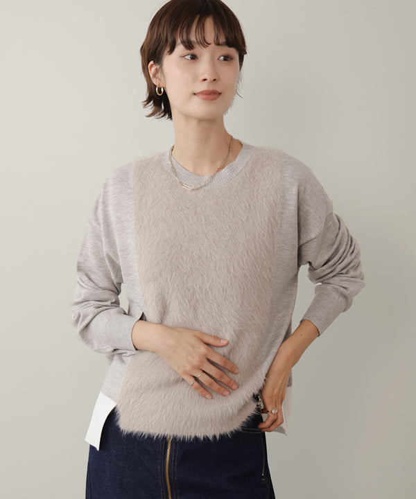 ラメフェザー切替プルオーバー［11/10発送予定］