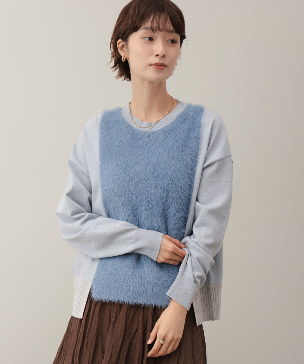 ラメフェザー切替プルオーバー［11/10発送予定］