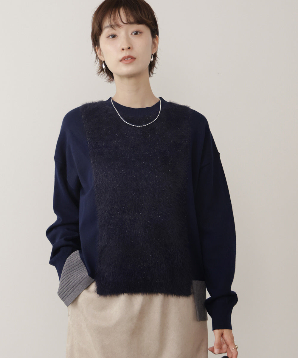 ラメフェザー切替プルオーバー［11/10発送予定］
