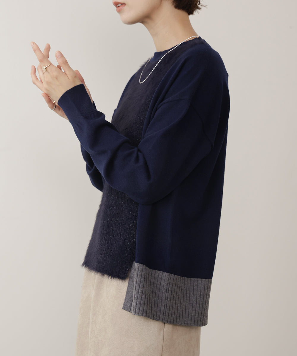 ラメフェザー切替プルオーバー［11/10発送予定］