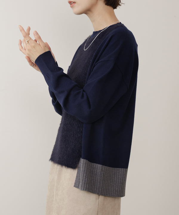 ラメフェザー切替プルオーバー［11/10発送予定］