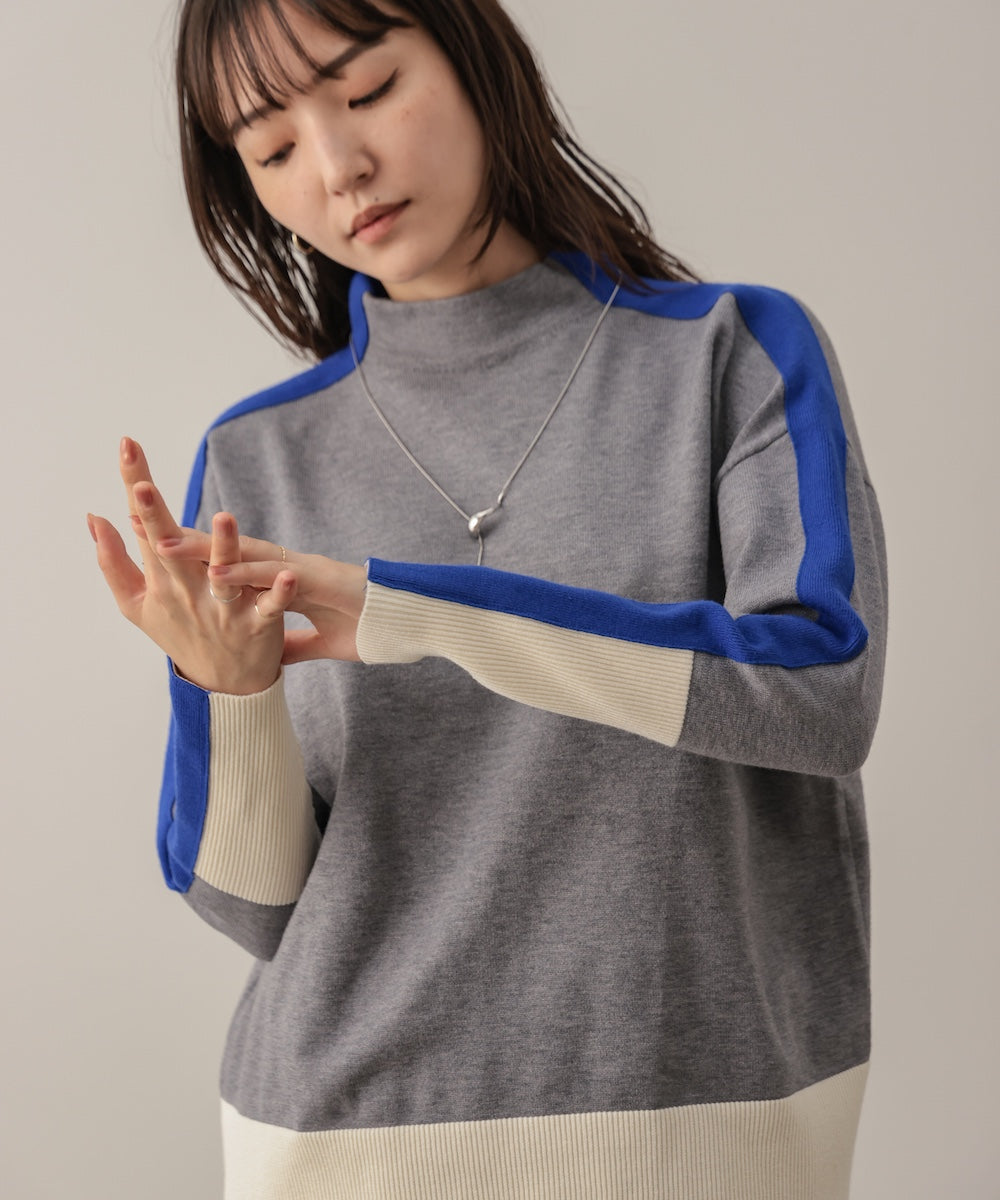 袖ライン配色ニット11/10発送予定］