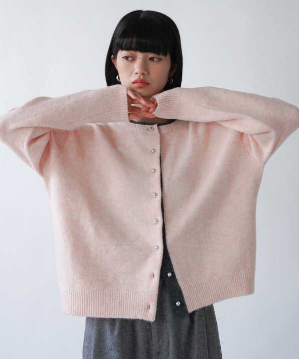 ヤクライク配色ニットカーディガン