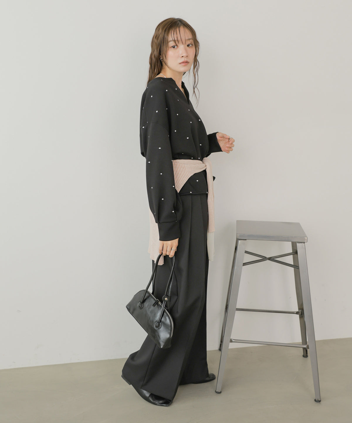 パウンドストレッチドットトップス