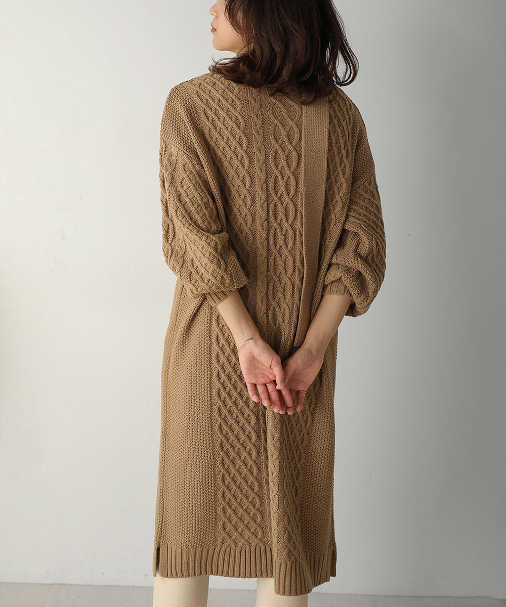 BouJeloud ウォッシャブルケーブルニットワンピース