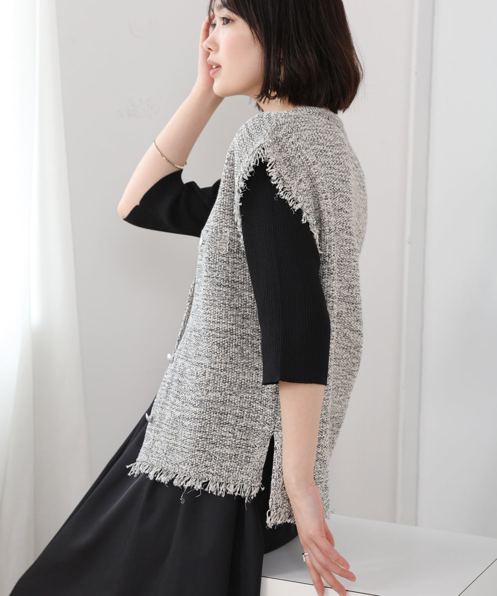 SS/LOOK掲載］メタルボタンテープヤーンニットベスト